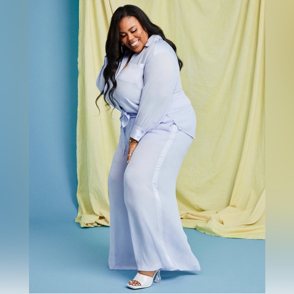 Nina Parker Tops - Two Piece Set: Button Down and Palazzo Pants
